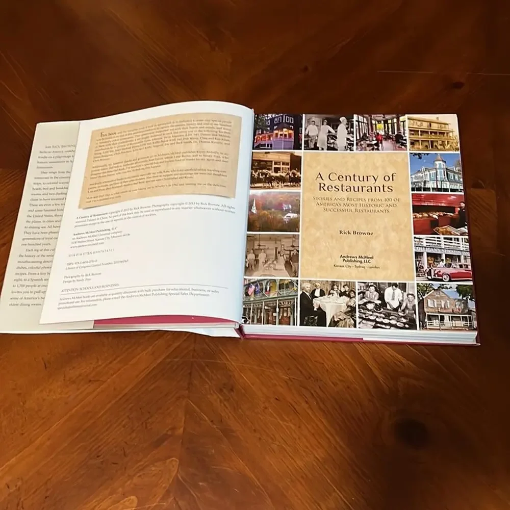 A Century of Restaurants Hardcover Book Recipes History Pictures